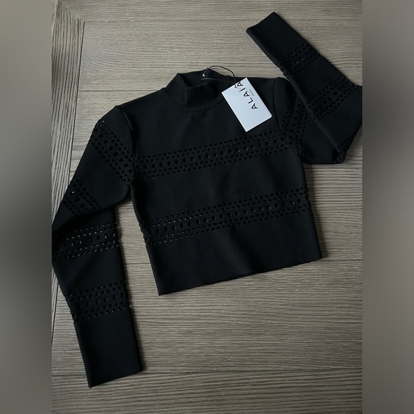 ALAÏA Vienne Wool-Blend Sweater in Black US 4 FR 36 NWT 2460$ - Picture 10 of 12